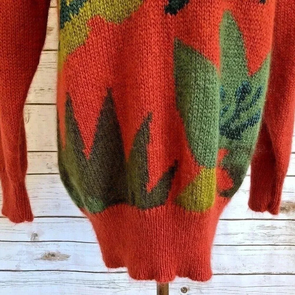 Women Long Sleeve Pull Over Partial Button Down Collar Casual Sweater Size Large - Picture 8 of 12